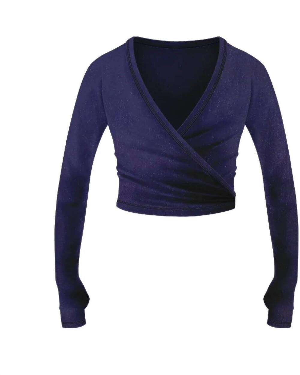 NEW DANSE DE PARIS women's velvet velour long sleeve crossover wrap top in iride